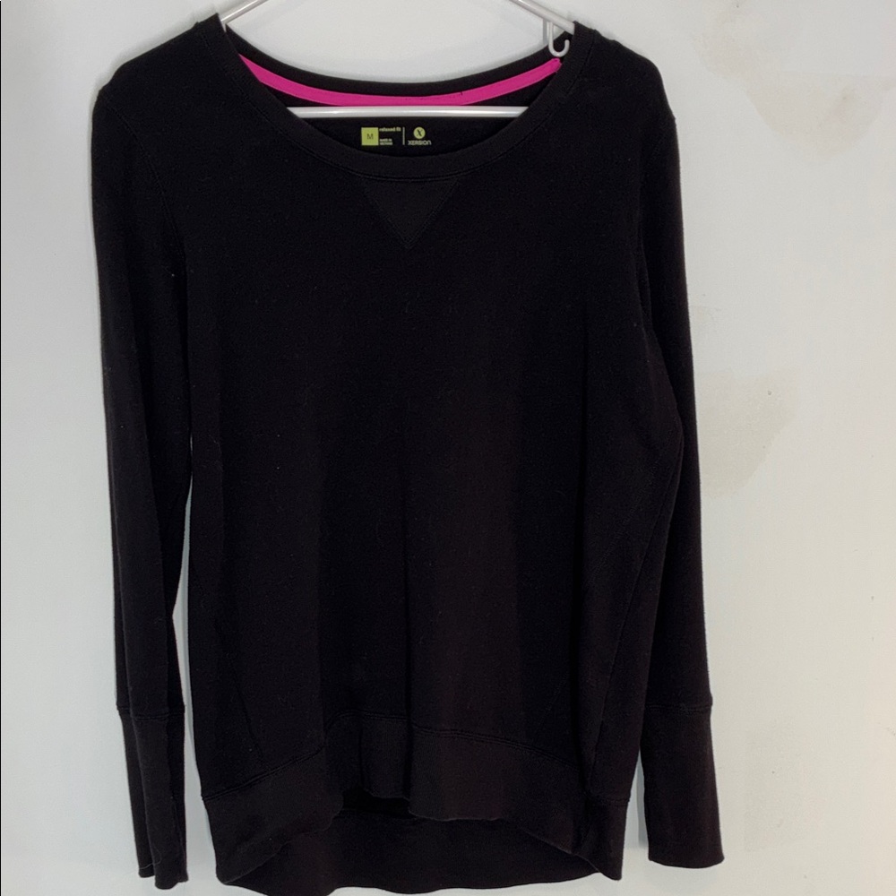 Xersion Black and Pink Long Sleeve Top